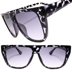 Classic Retro Hip Hop Rapper Style 80s 90s Sunglasses Large Black Tortoise Frame